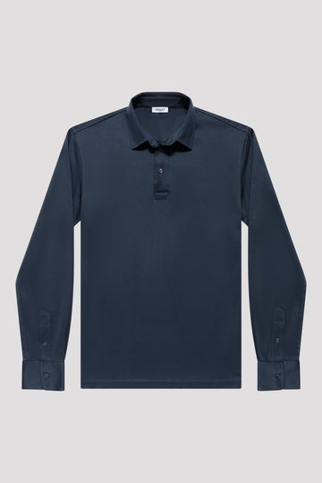 Slate Grey Long Sleeve Polo Shirt