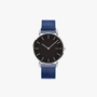 Black Solar Watch | Blue Mesh
