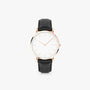 White Solar Watch | Black Vegan Leather