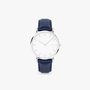 White Solar Watch | Blue Vegan Leather