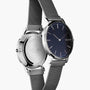Black Solar Watch | Grey Mesh