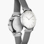 White Solar Watch | Silver Mesh