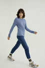 Long Sleeves T-shirt Mira Round Neck, Country Blue