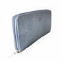 Cork Leather Zip Wallet - Metallic Grey