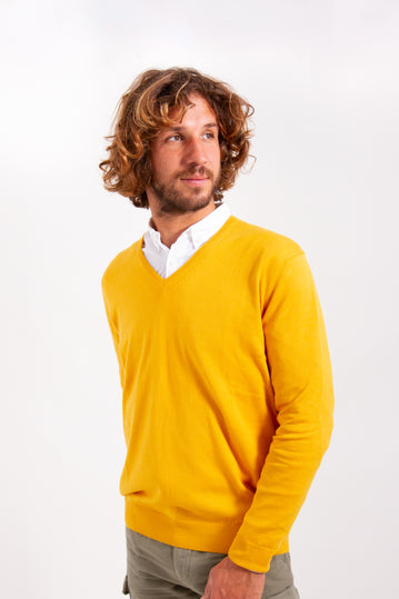 V Neck Sweater Yellow
