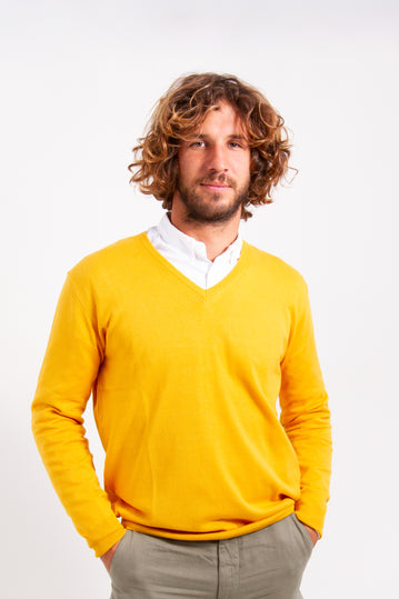 V Neck Sweater Yellow