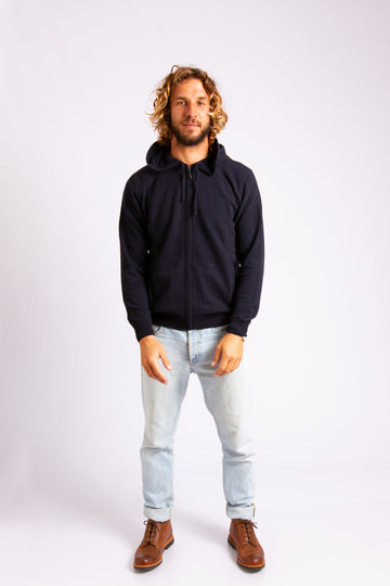 Zip Up Cardigan Blue
