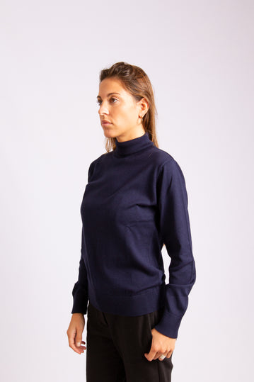 Basic Turtleneck Sweater Blue
