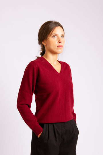 Classic Lambswool Pullover Bordeux