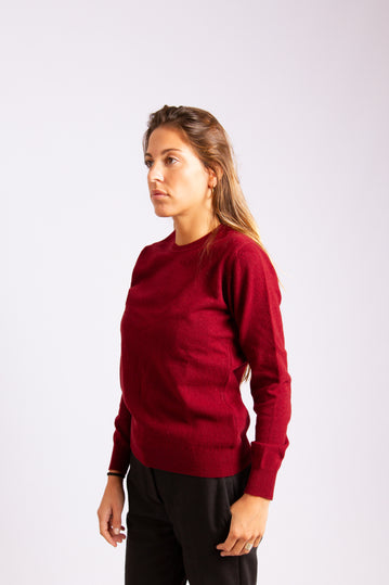 Classic Lambswool Round-Neck Sweater Bordeux
