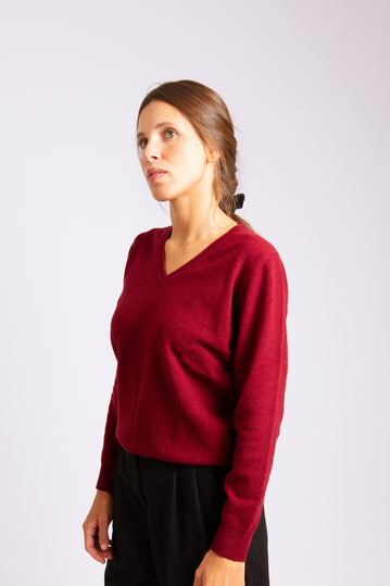 Classic Lambswool Pullover Bordeux