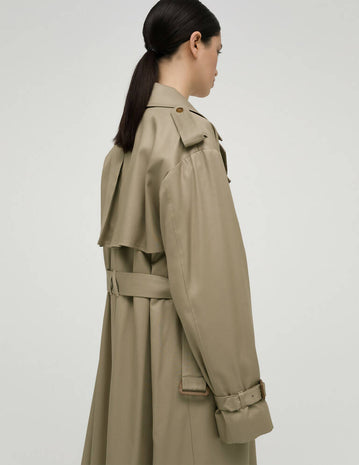 Belted Tencel-Blend Trench Coat