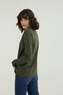 Long Sleeves T-shirt Esterella V-Neck, Rifle Green