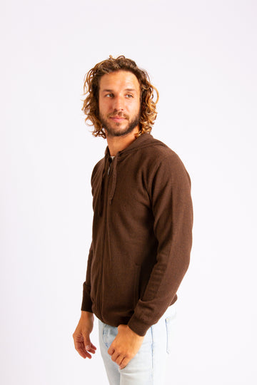 Zip Up Cardigan Brown