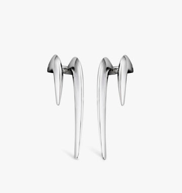 Derawan claws single earring | Sterling Silver - White Rhodium