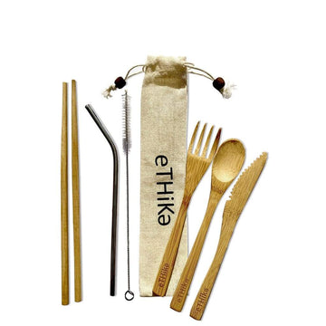 Reusable Bamboo Cutlery Set of 7