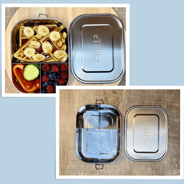 Stainless Steel DIVIDED FOOD CONTAINER - 1400ml with 3-way compartments