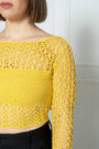 Hand Crochet Top In Yellow
