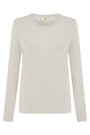 Long Sleeves T-shirt Mira Round Neck, White Sand