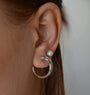 Nias sculptural hoop earrings | Sterling Silver - White Rhodium