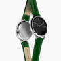 Black Mini Solar Watch | Green Vegan Leather