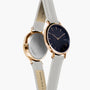 Black Mini Solar Watch | Grey Vegan Leather
