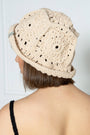 Hand Crochet Bucket Hat In Ecru