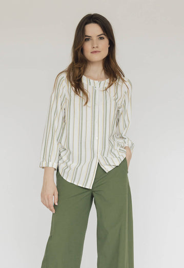 CM01 Shirt Sambre Green Stripes