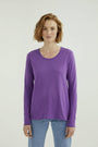 Long Sleeves T-shirt Miriam Round Neck, Deep Lavender