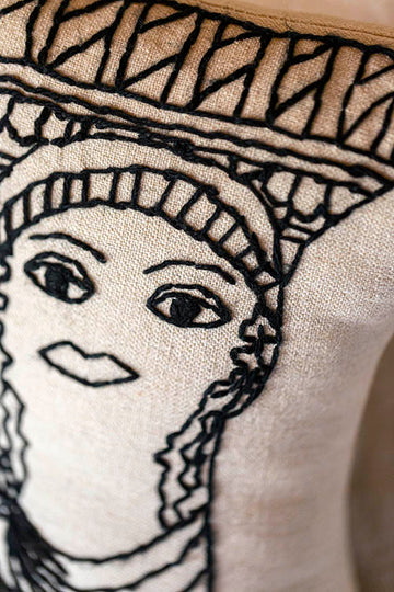 KORI Hand embroidered cotton pillow doll