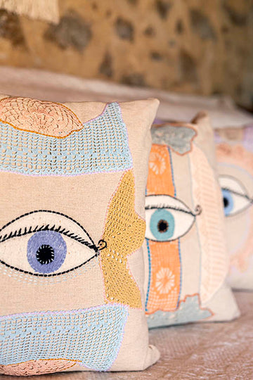 MEDEA Hand Embroidered Cotton Pillowcase  