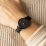 Black Mini Solar Watch | Black Vegan Leather