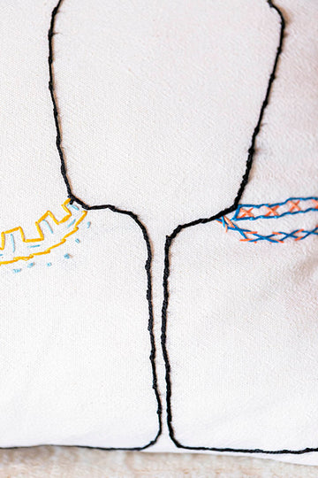 MOIRAI Hand Embroidered Cotton Pillowcase 