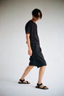 oftt - 07 - Pleated Shorts-black- wool blend