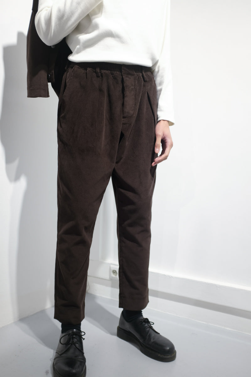 Men's Pleated Corduroy Trousers Washed Grey - Organic Cotton | ISTO.