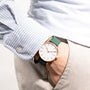 White Solar Watch | Green Vegan Leather