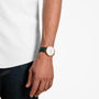 White Solar Watch | Black Vegan Leather