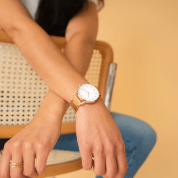 White Solar Watch | Black Mesh