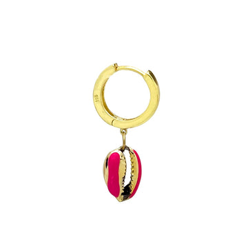 Fucsia Shell Hoop Earring