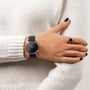 Black Solar Watch | Brown Vegan Leather