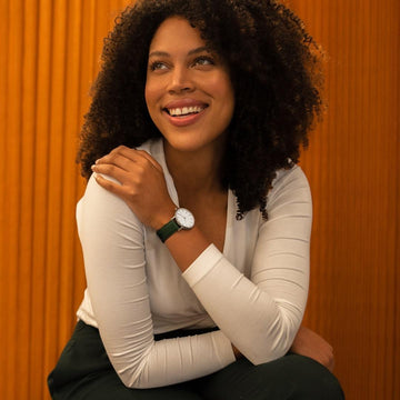 White Solar Watch | Blue Vegan Leather