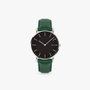 Black Solar Watch | Green Vegan Leather