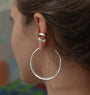 Large Bali hoop earrings | Sterling Silver - White Rhodium