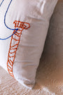 STARGAZER #2 Hand Embroidered Cotton Pillowcase