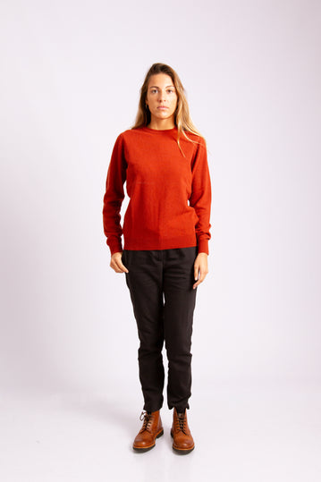 Classic Lambswool Round-Neck Sweater Orange