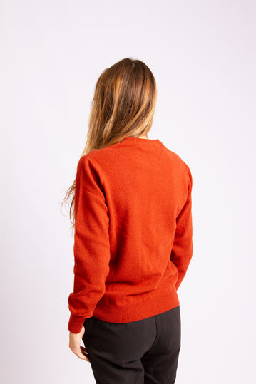 Classic Lambswool Round-Neck Sweater Orange