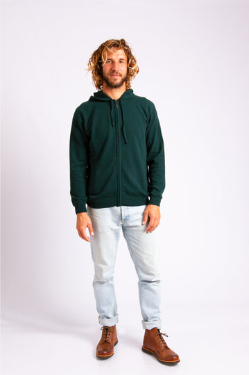 Zip Up Cardigan Green