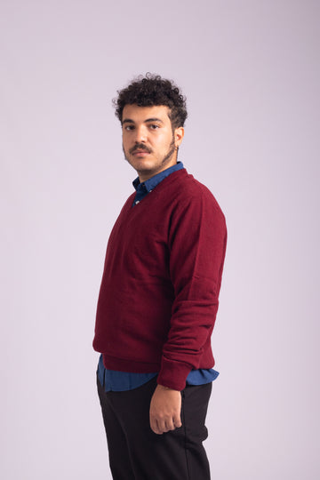 Classic Lambswool Pullover Bordeux
