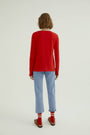 Long Sleeves T-shirt Miriam Round Neck, Fiery Red
