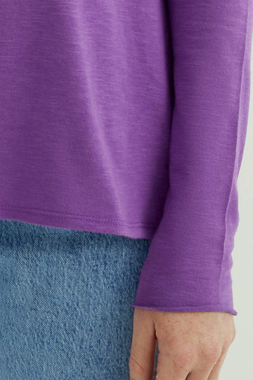 Long Sleeves T-shirt Miriam Round Neck, Deep Lavender